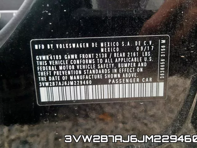3VW2B7AJ6JM229460 фото 2
