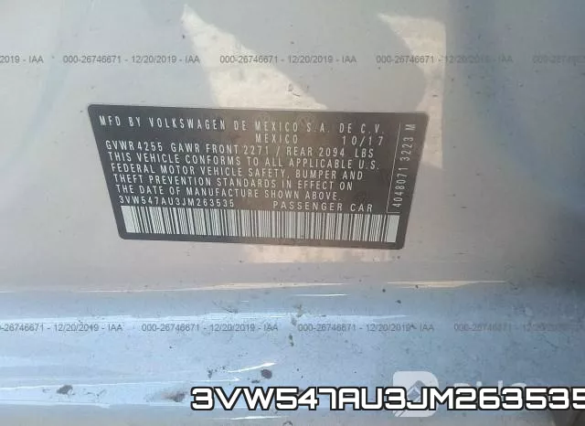 3VW547AU3JM263535 фото 8