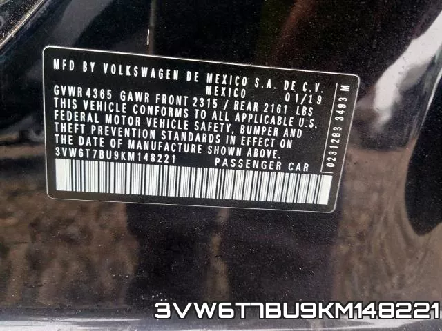 3VW6T7BU9KM148221 фото 2