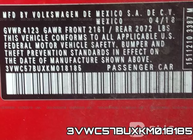 3VWC57BUXKM018185 фото 10