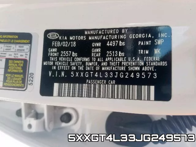 5XXGT4L33JG249573 фото 2