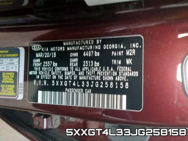 5XXGT4L33JG258158 фото 2