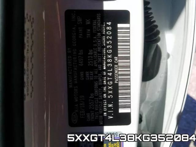 5XXGT4L38KG352084 фото 2