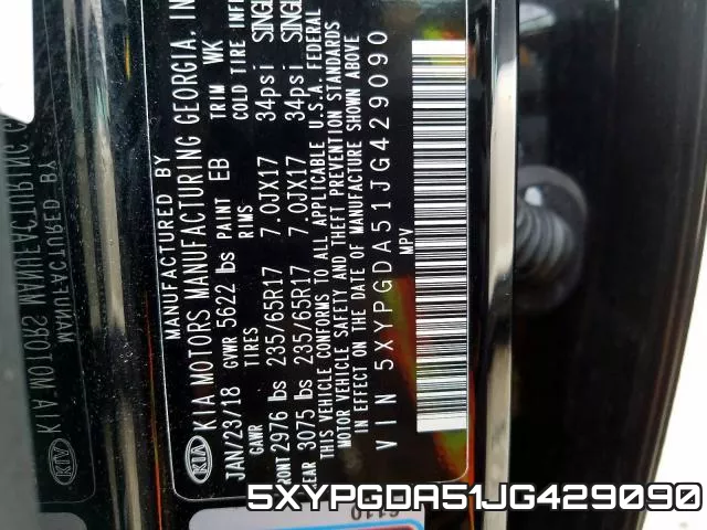 5XYPGDA51JG429090 фото 2