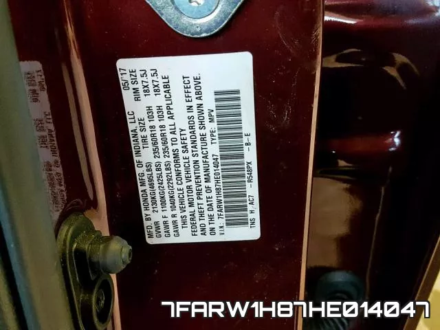 7FARW1H87HE014047 фото 2