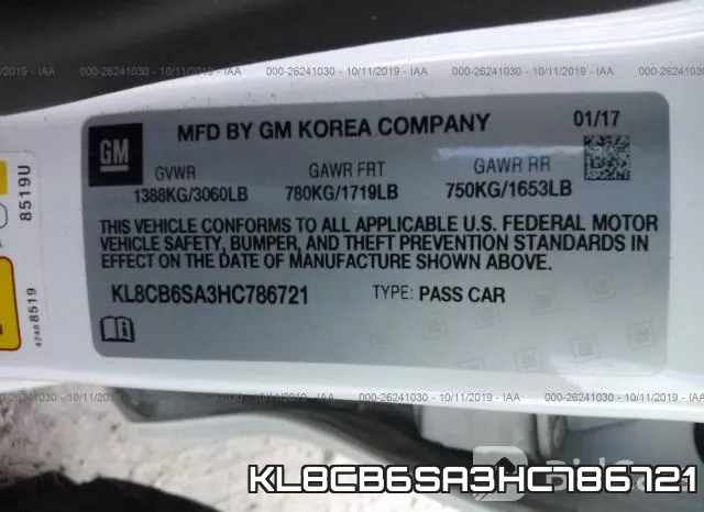 KL8CB6SA3HC786721 фото 8