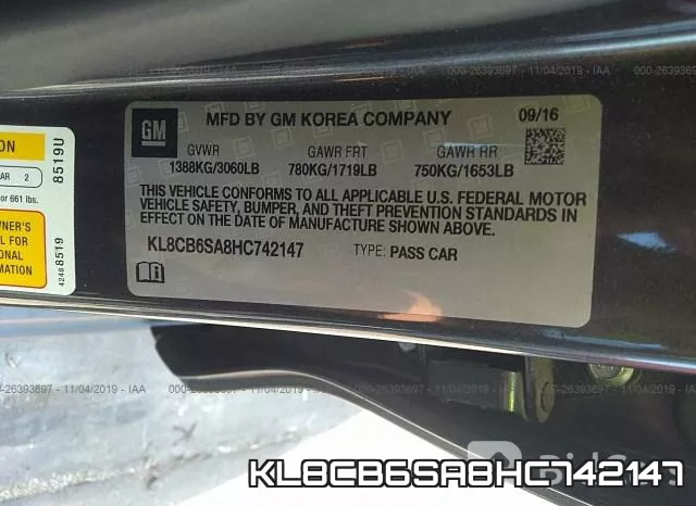 KL8CB6SA8HC742147 фото 9