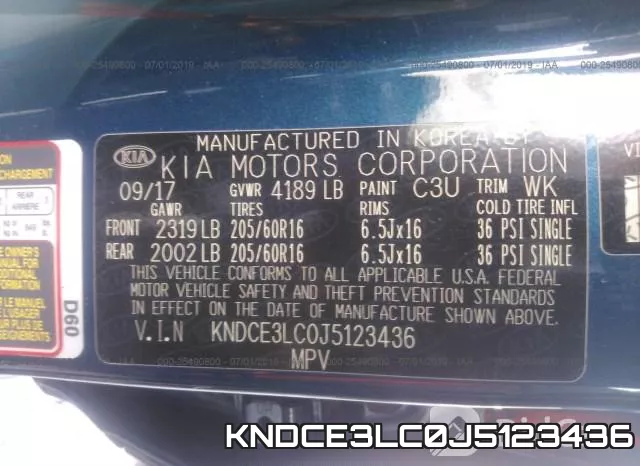 KNDCE3LC0J5123436 фото 10