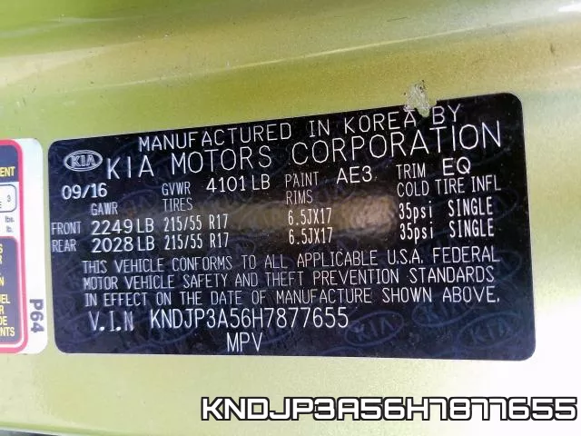 KNDJP3A56H7877655 фото 2