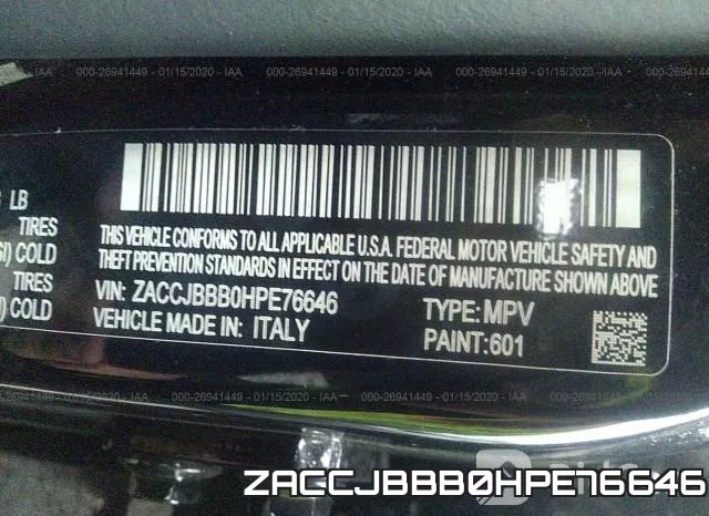 ZACCJBBB0HPE76646 фото 8