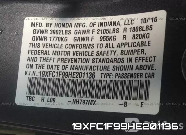 19XFC1F99HE201136 фото 10