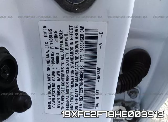 19XFC2F78HE003913 фото 6