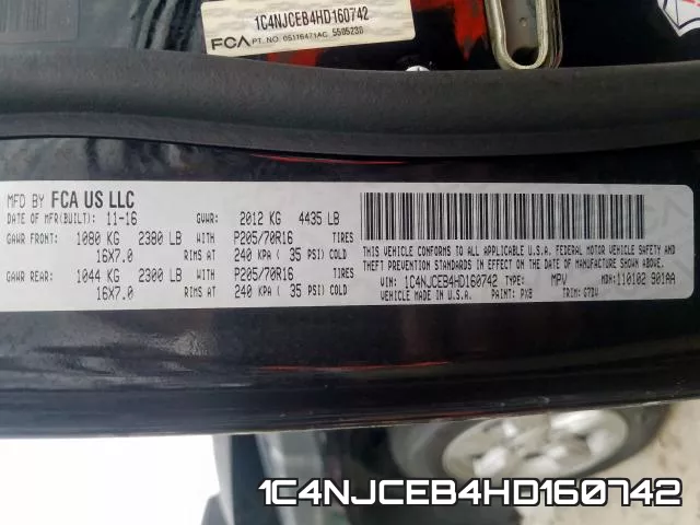 1C4NJCEB4HD160742 фото 2