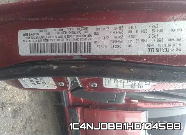 1C4NJDBB1HD104588 фото 9