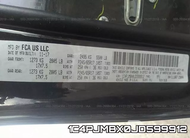 1C4PJMBX0JD599912 фото 5