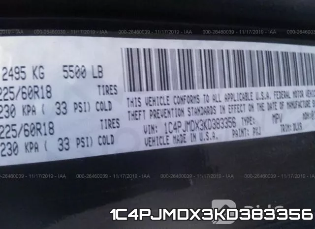 1C4PJMDX3KD383356 фото 7