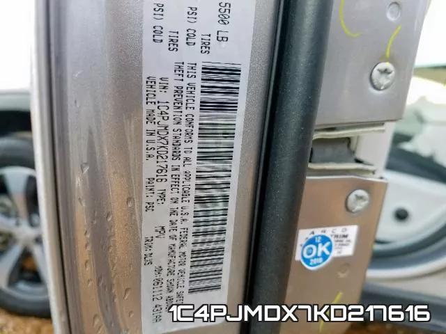 1C4PJMDX7KD217616 фото 2