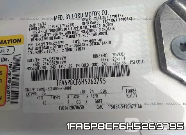1FA6P8CF6H5263795 фото 9