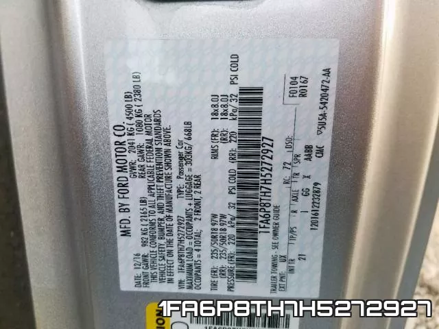 1FA6P8TH7H5272927 фото 2