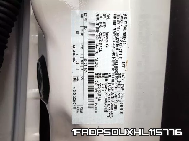 1FADP5DUXHL115776 фото 2