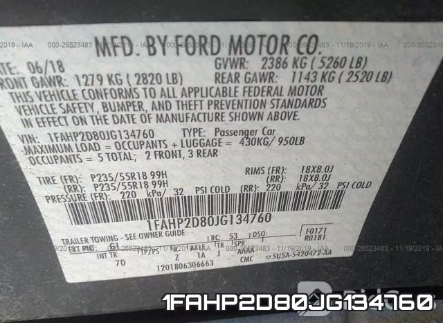 1FAHP2D80JG134760 фото 8