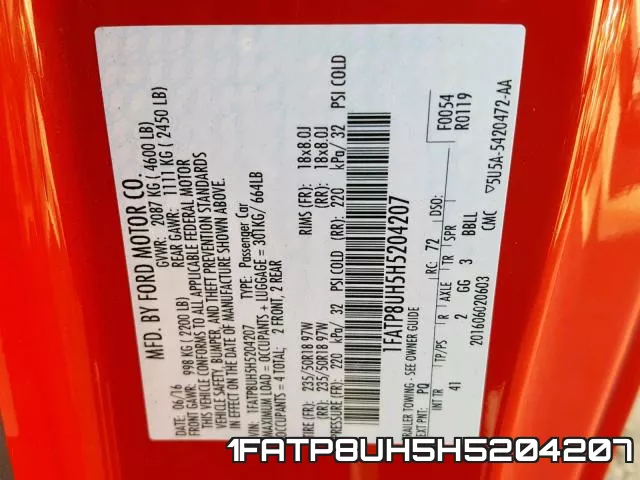 1FATP8UH5H5204207 фото 2