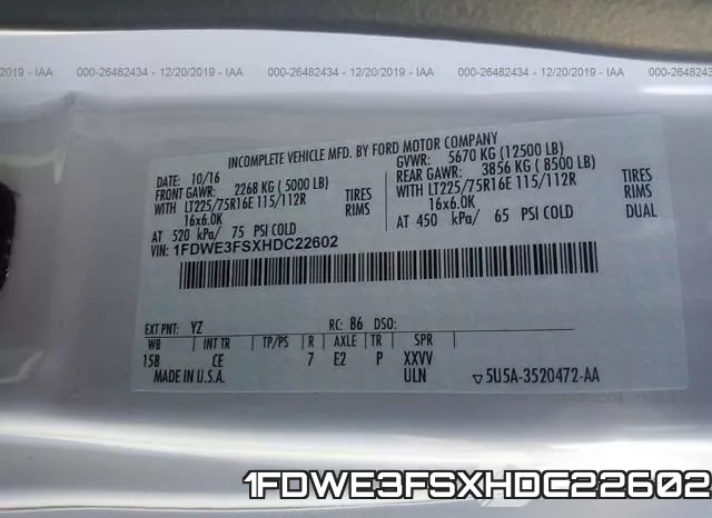 1FDWE3FSXHDC22602 фото 9