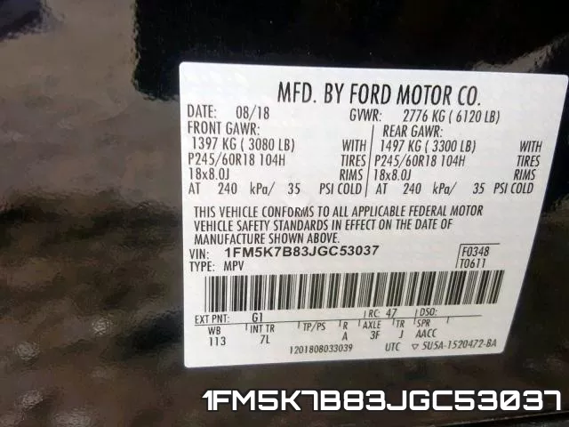 1FM5K7B83JGC53037 фото 2