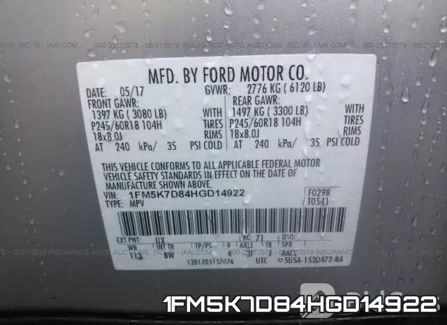 1FM5K7D84HGD14922 фото 9