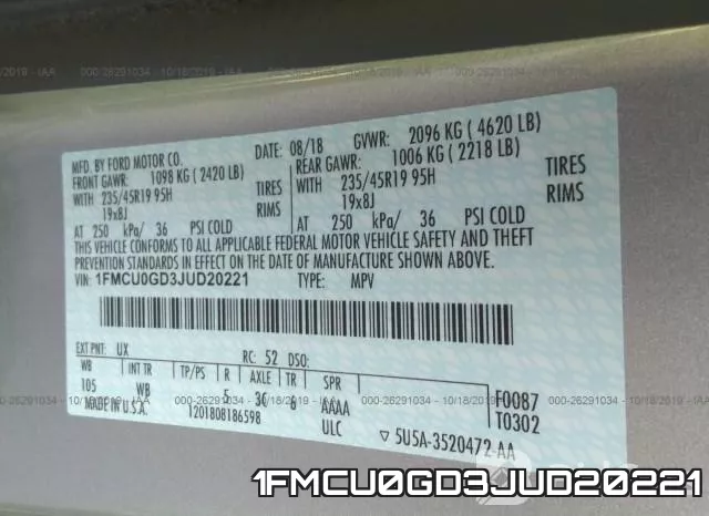 1FMCU0GD3JUD20221 фото 8