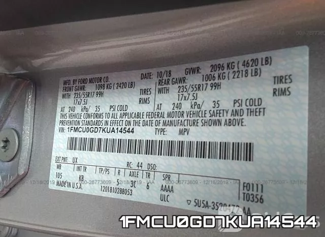 1FMCU0GD7KUA14544 фото 10