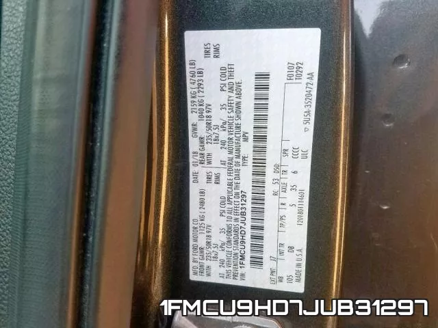 1FMCU9HD7JUB31297 фото 2
