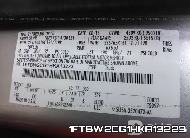 1FTBW2CG1HKA13223 фото 9