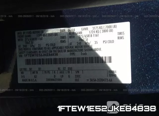1FTEW1E52JKE84838 фото 8