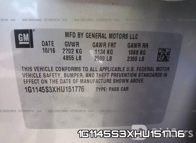 1G1145S3XHU151776 фото 9
