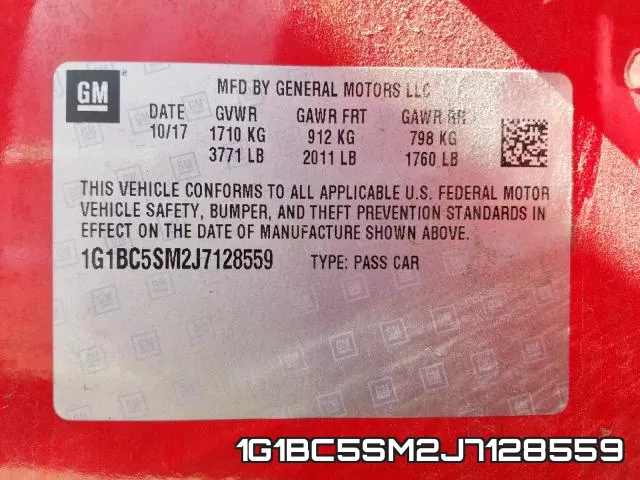 1G1BC5SM2J7128559 фото 2