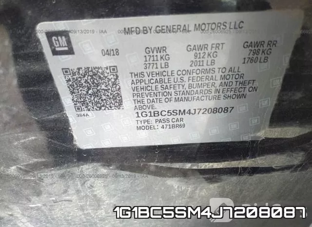 1G1BC5SM4J7208087 фото 8