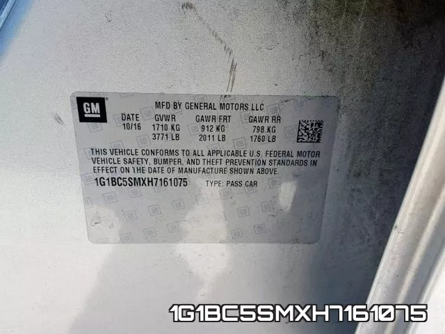 1G1BC5SMXH7161075 фото 2