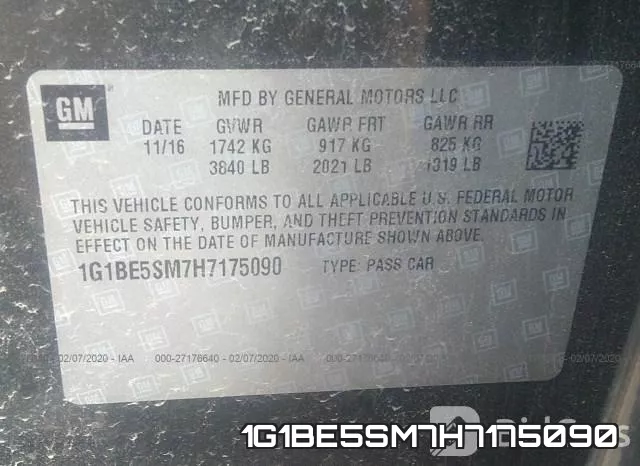 1G1BE5SM7H7175090 фото 9