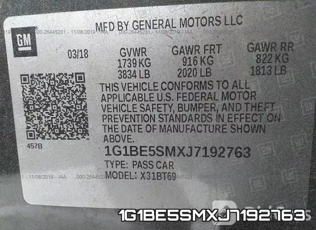 1G1BE5SMXJ7192763 фото 10