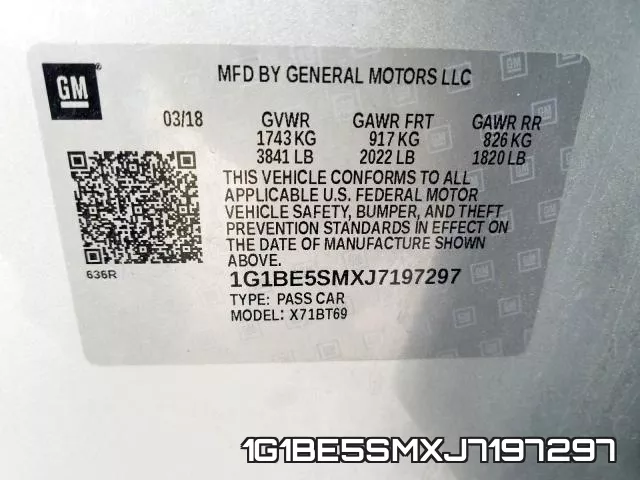 1G1BE5SMXJ7197297 фото 2