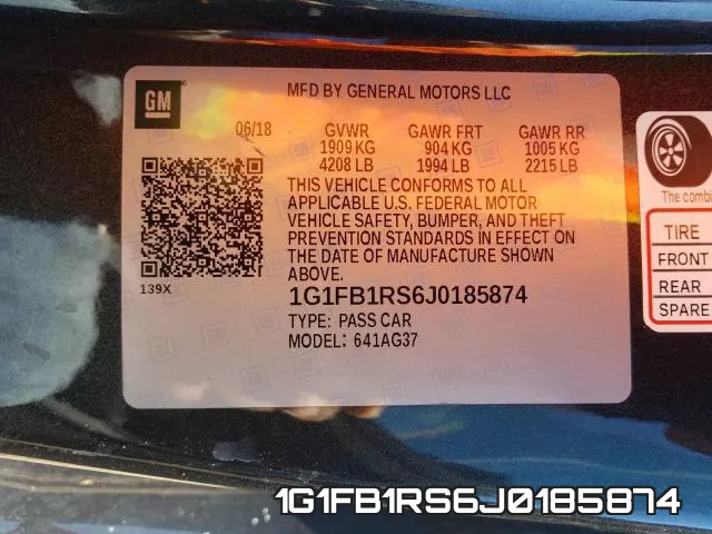 1G1FB1RS6J0185874 фото 2