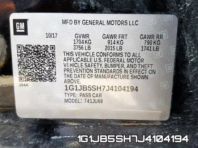 1G1JB5SH7J4104194 фото 2