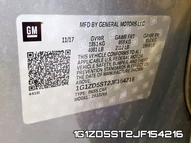 1G1ZD5ST2JF154216 фото 2