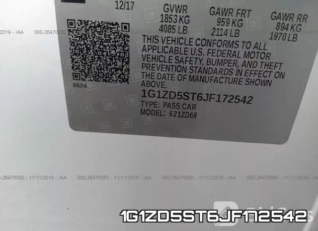 1G1ZD5ST6JF172542 фото 8