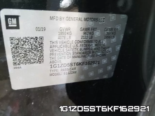 1G1ZD5ST6KF162921 фото 2
