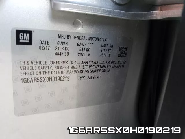 1G6AR5SX0H0190219 фото 2