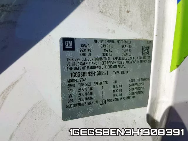1GCGSBEN3H1308391 фото 2