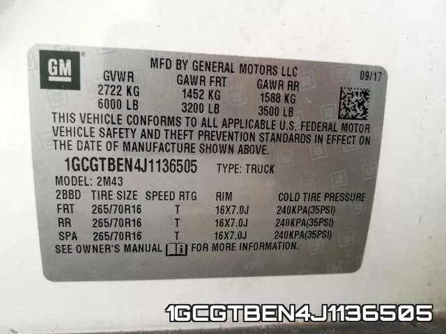 1GCGTBEN4J1136505 фото 2