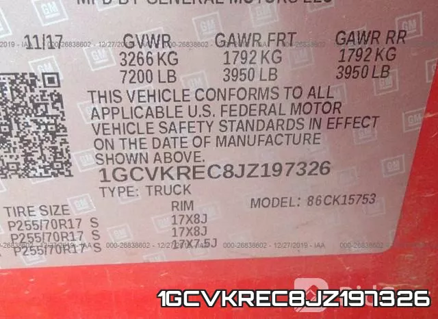 1GCVKREC8JZ197326 фото 8